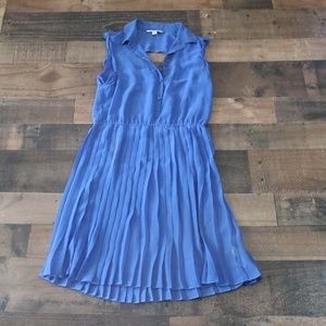 AE sheer collared pleated dress XS